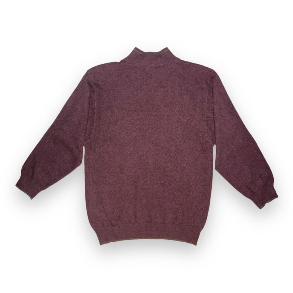 Belvedere Luxury Angora Sweater 1/4 zip Mock Neck Womens Sz Small Mauve Taupe
